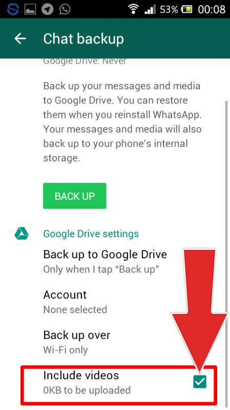 what sapp backup google drive